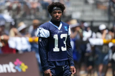 “Look out”: Louis Riddick issues bold warning to rest of NFL after Cowboys defensive assessment Dallas Cowboys defensive back Caleb Downs (13) at training camp at River Ridge Playing Fields.