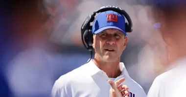 New York Giants coach John Harbaugh against the Cowboys